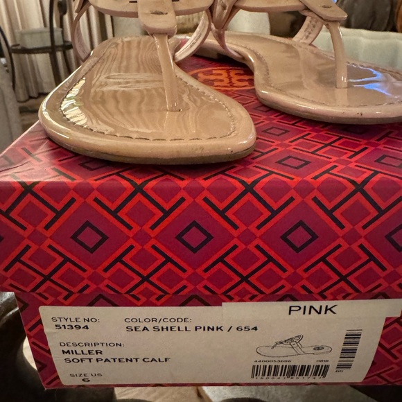 Tory Burch, seashell pink Miller sandals - Picture 4 of 7
